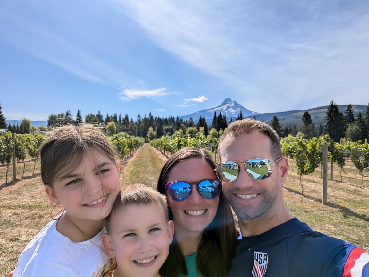 Family at Mt Hood vineyard - Pacific Northwest